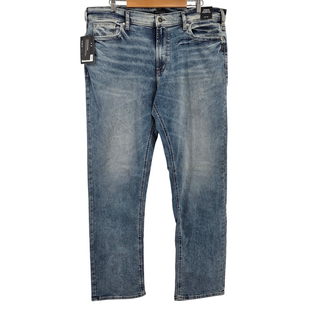 Silver Jeans Co Grayson Classic Fit Straight Leg Jeans 40x36 Indigo Blue